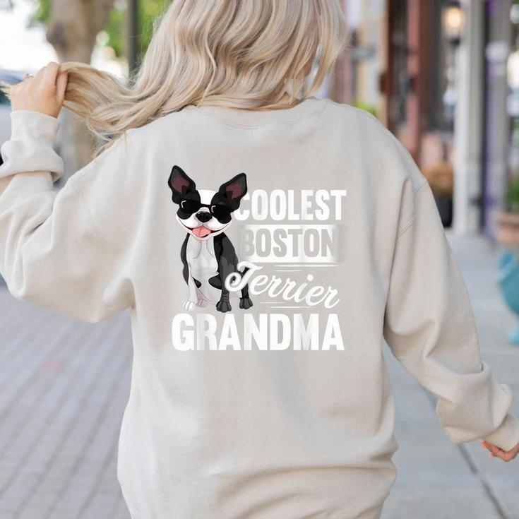 Coolest Boston Terrier Grandma Dog Women's Sweatshirt Back Print