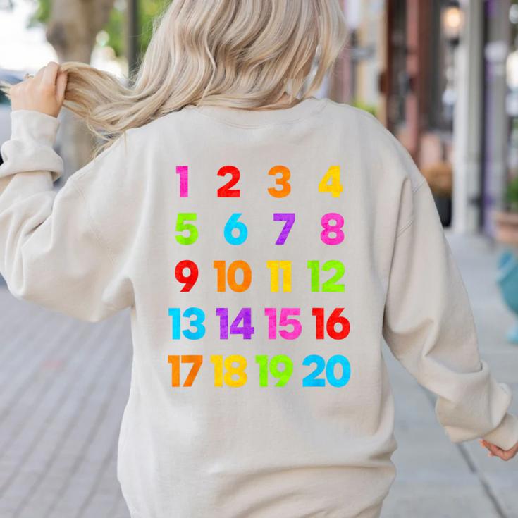 Counting 1-10 Learn To Count Number School Kids Teacher Women's Sweatshirt Back Print