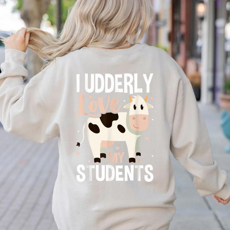 Cow Teacher Lover Women's Sweatshirt Back Print