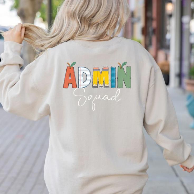 Cute Admin Squad Crew Team Back To School Teacher For Men Women Women's Sweatshirt Back Print