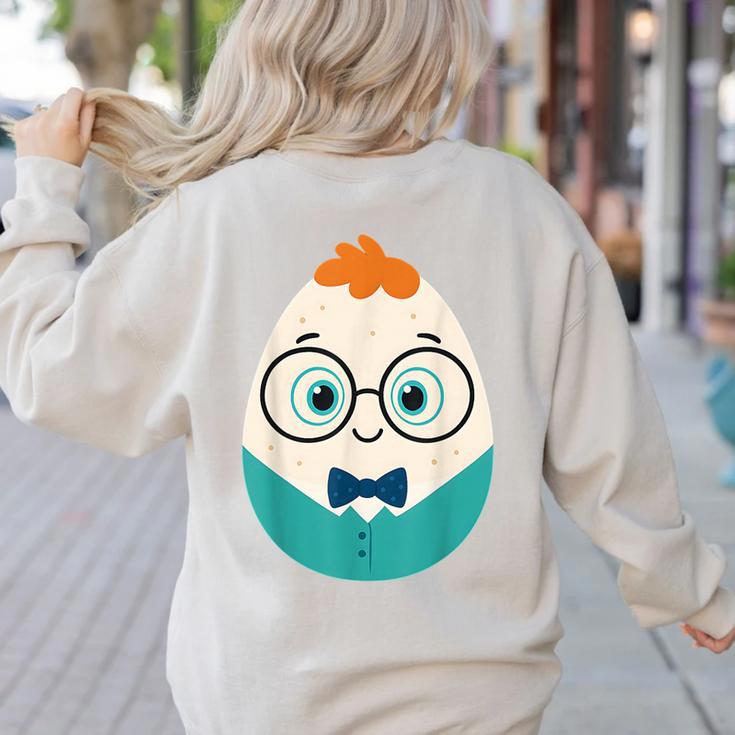Cute Good Egg Teacher Halloween Costume Food Group Women's Sweatshirt Back Print