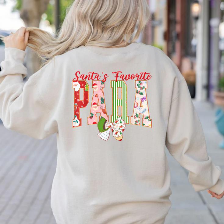 Cute Santas Favorite Para Christmas Paraprofessional Teacher Women's Sweatshirt Back Print