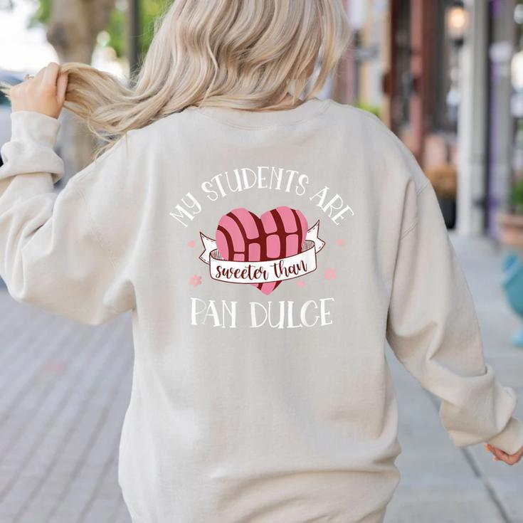 Cute Spanish Teacher Dual Language Bilingual Teacher Men Women Women's Sweatshirt Back Print