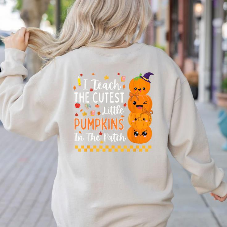Cute Teacher Halloween For Women Men Teacher Pumpkin Women's Sweatshirt Back Print
