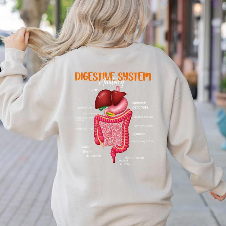 Digestive System Anatomy Anatomical Biology Teacher Women's Sweatshirt Back Print