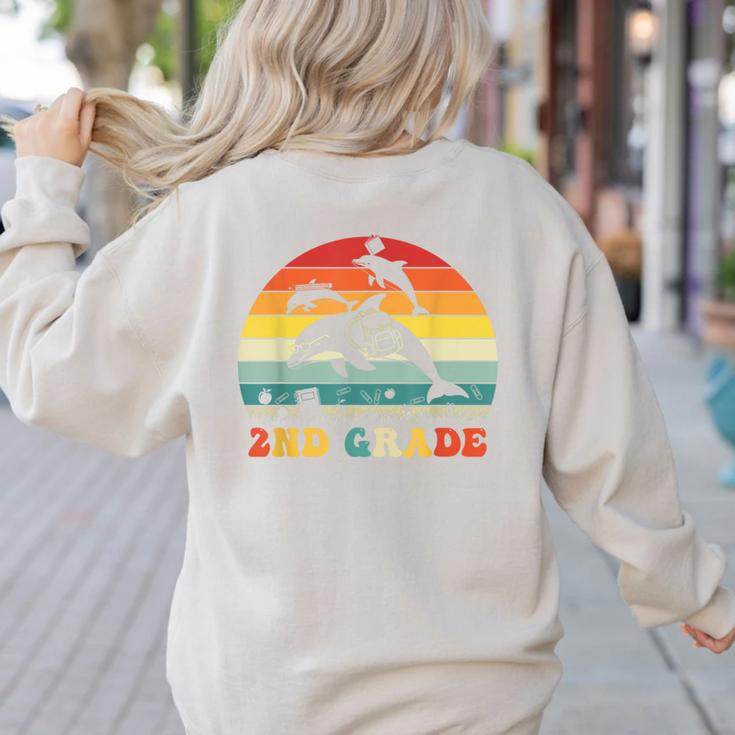 Dolphin Second Grade Back To School Teacher Student Women's Sweatshirt Back Print