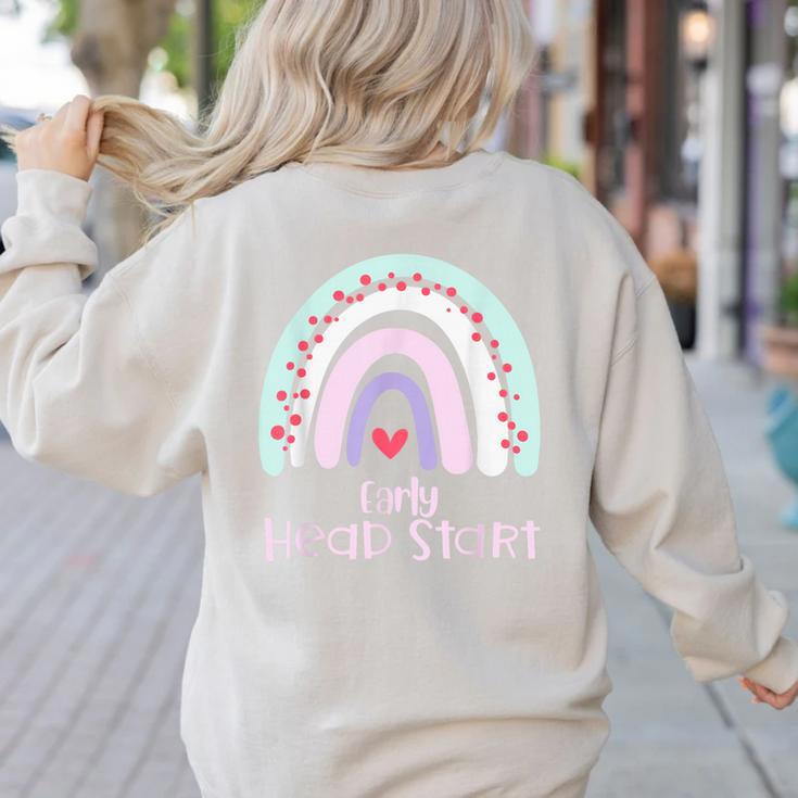 Early Headstart Cute Retro Rainbow Teachers Women's Sweatshirt Back Print