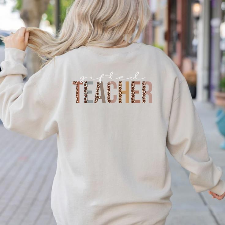 Ed Teacher Leopard Appreciation For Women For Work Women's Sweatshirt Back Print