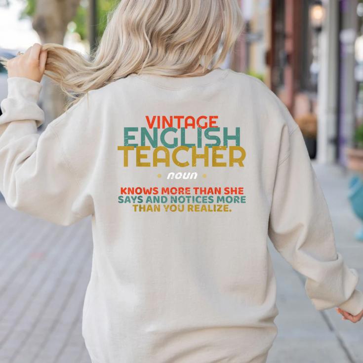 ENGLISH TEACHER Definition Vintage Tee T-Shirt Women's Sweatshirt Back Print