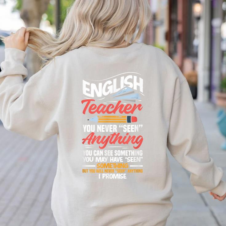 English Teacher Women's Sweatshirt Back Print