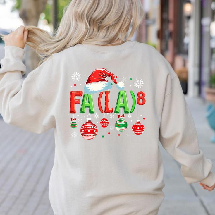 FA LA 8 Christmas Santa FA La Math Teacher Student Women's Sweatshirt Back Print