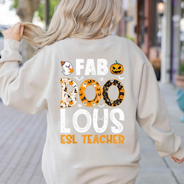 Faboolous ESL ESOL Teacher Spooky Teacher Halloween Costume For Men Women Women's Sweatshirt Back Print