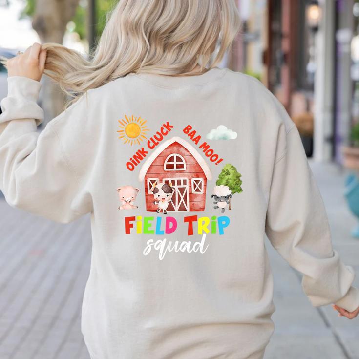 Farm Field Trip Squad Field Day 2025 Teachers Students Women's Sweatshirt Back Print