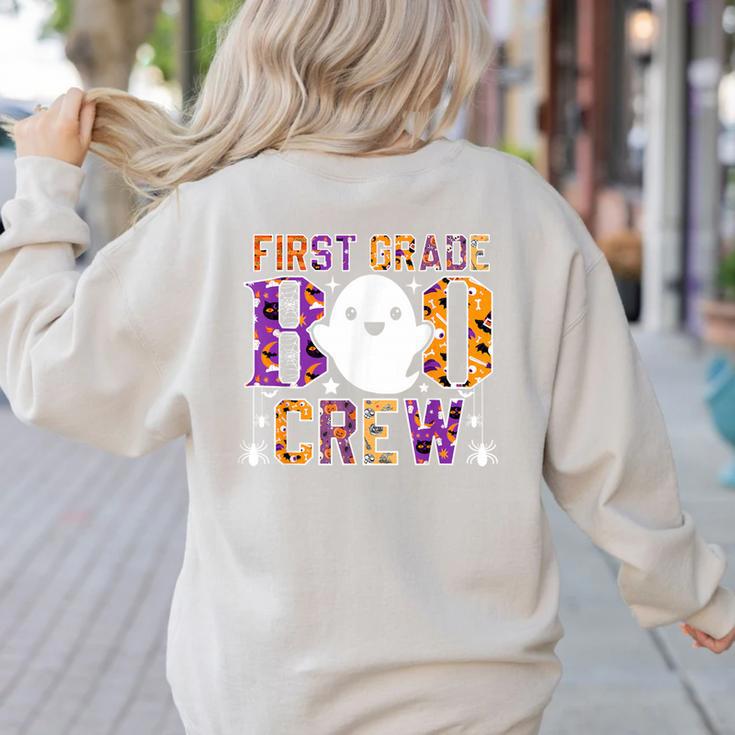 First Grade Boo Crew Teacher Student Halloween Costume Women's Sweatshirt Back Print