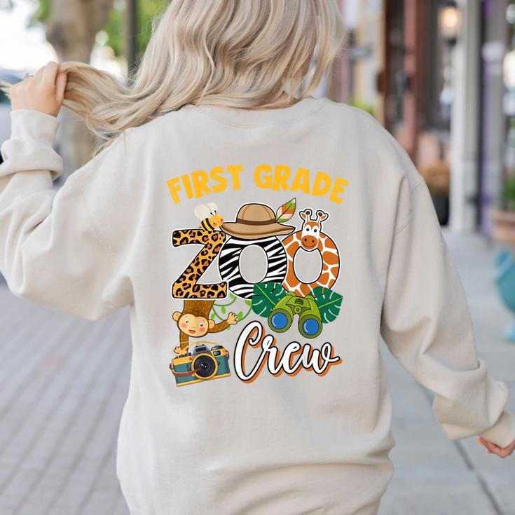 First Grade Zoo Field Trip Squad Matching Teacher Students Women's Sweatshirt Back Print