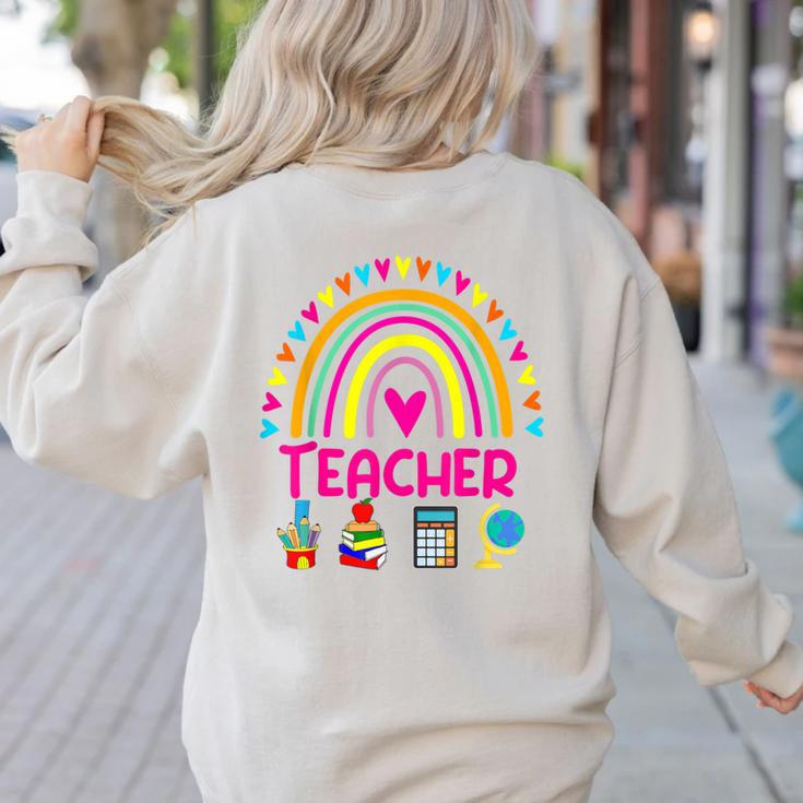 Future Kids Career Teacher Rainbow Boy Girl Graduations Women's Sweatshirt Back Print