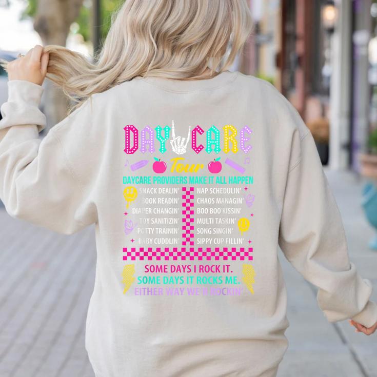 Groovy Day Care Some Days I Rock It Day Care Teacher Life Women's Sweatshirt Back Print