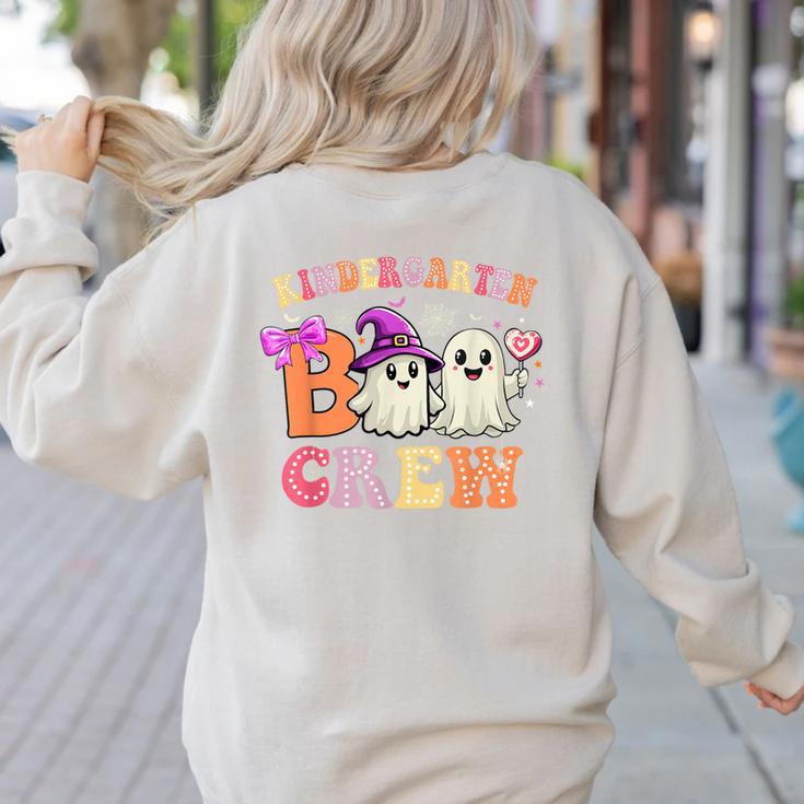 Groovy Kindergarten Boo Crew Kinder Halloween Teacher Kids Women's Sweatshirt Back Print