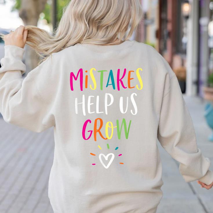 Growth Mindset Positive Back To School Teacher Student Women's Sweatshirt Back Print