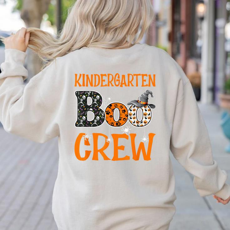 Halloween Kindergarten Boo Crew Kinder Teacher Student Women's Sweatshirt Back Print