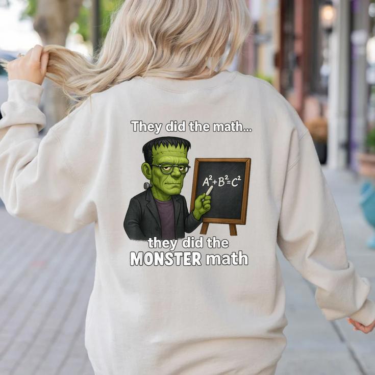 Halloween Monster Math Pun Teacher Humor Women's Sweatshirt Back Print