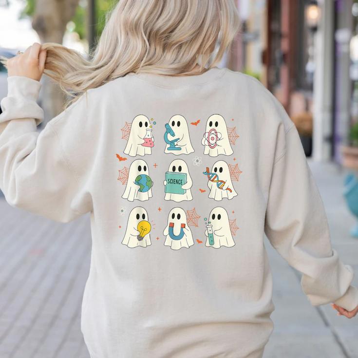 Halloween Science Teacher Student Ghost Laboratory Men Women Women's Sweatshirt Back Print