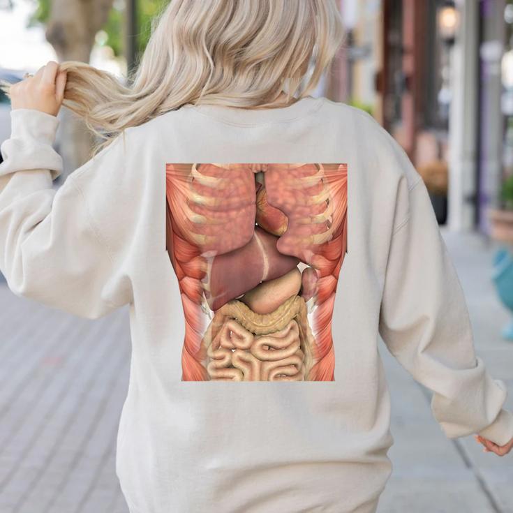 Human Muscles Organs Scary Anatomy Teacher Halloween Costume Women's Sweatshirt Back Print