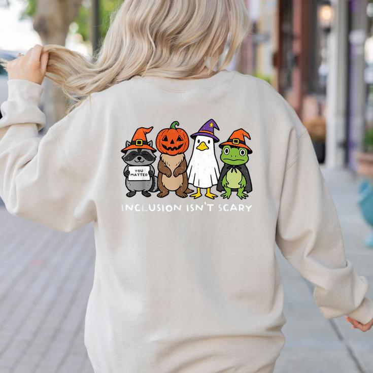 Inclusion Isn't Scary SLP Halloween Sped Teacher Animal Women's Sweatshirt Back Print