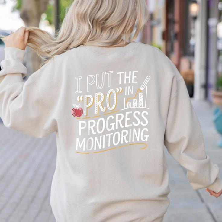 Intervention Teacher Progress Monitoring Intervention Women's Sweatshirt Back Print