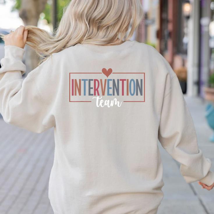 Intervention Team Best Intervention Teacher Squad Women's Sweatshirt Back Print