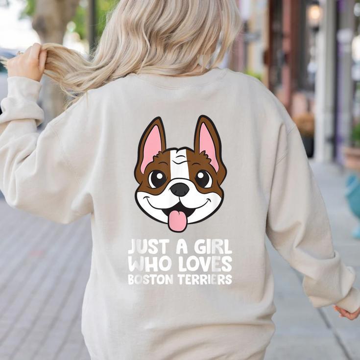 Just a Girl Who Loves Boston Terriers Women's Sweatshirt Back Print