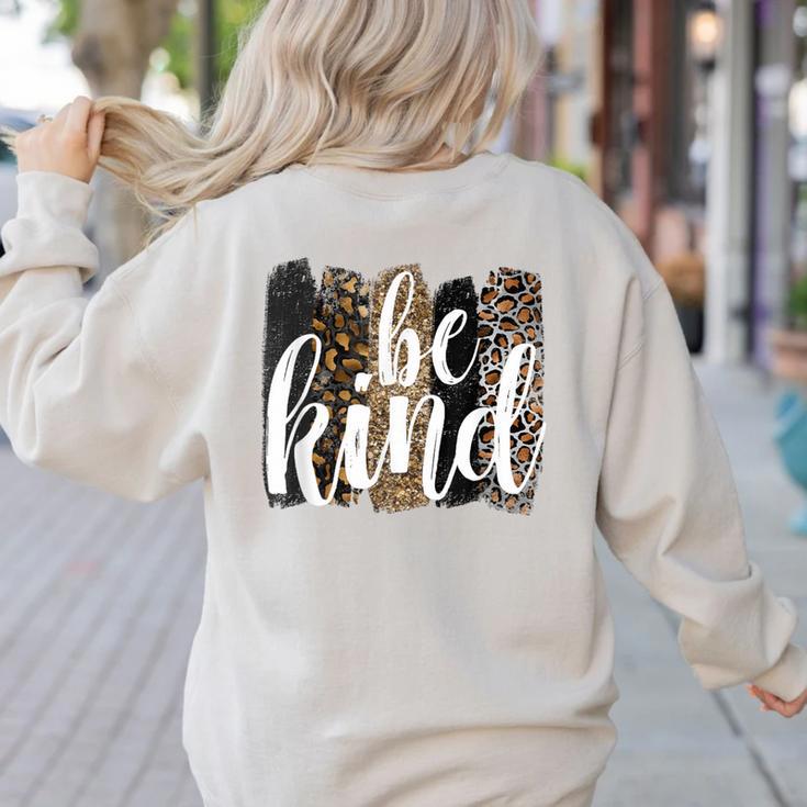 Be Kind Women Inspirational Teacher Animal Print Women's Sweatshirt Back Print