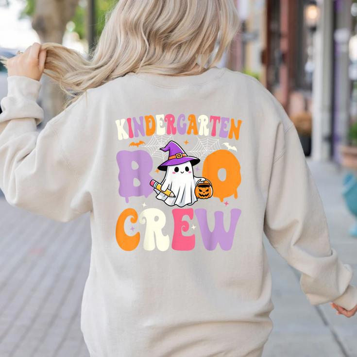 Kindergarten Boo Crew Spooky Kindergarten Halloween Teacher Women's Sweatshirt Back Print