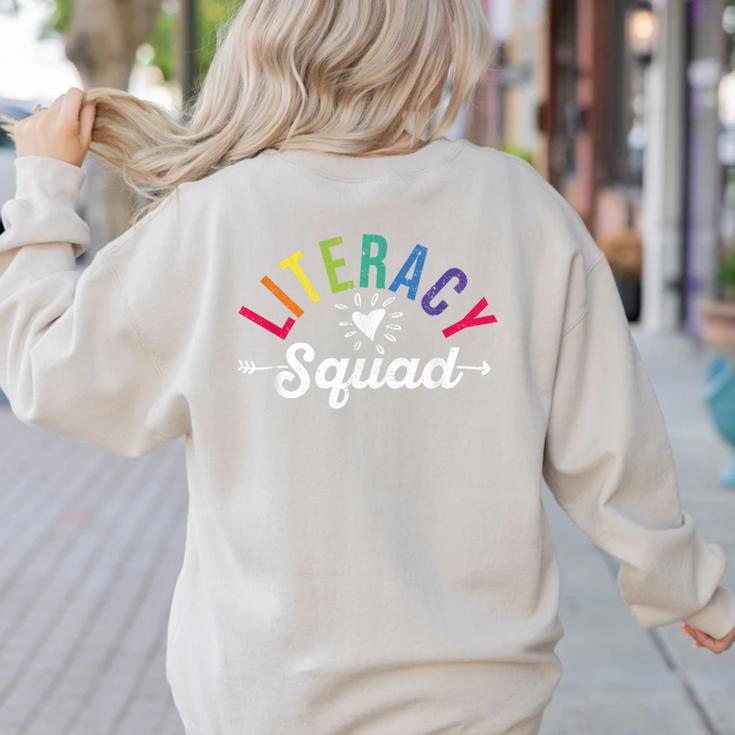 Literacy Squad Reading Teacher Interventionist Specialist Women's Sweatshirt Back Print