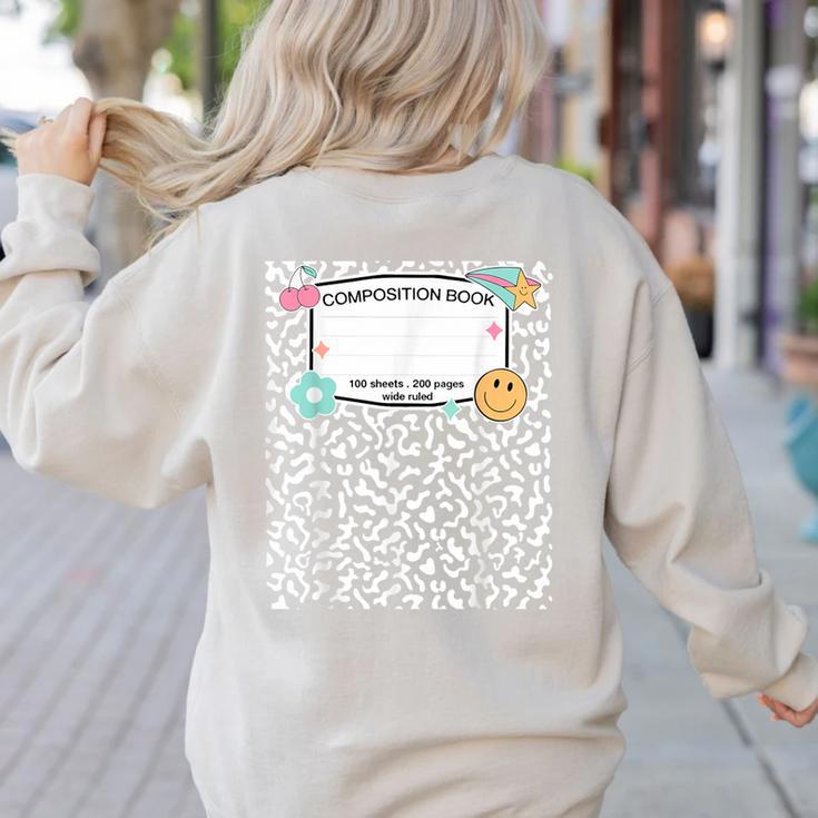Matching Group Halloween Teacher Composition Book Notebook Women's Sweatshirt Back Print
