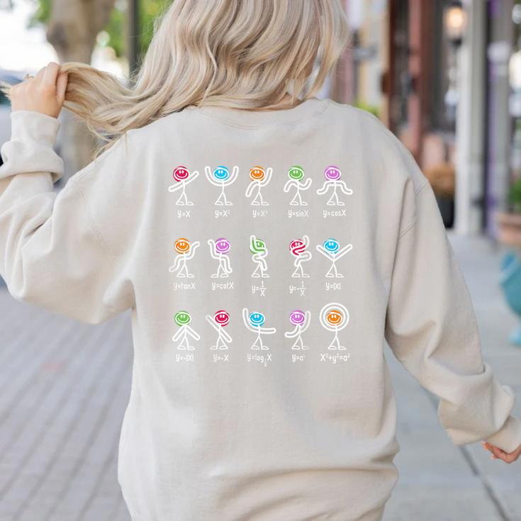 Math Equation Figures Algebra Dance Nerdy Teacher Joke For Men Women Girls Kids Women's Sweatshirt Back Print