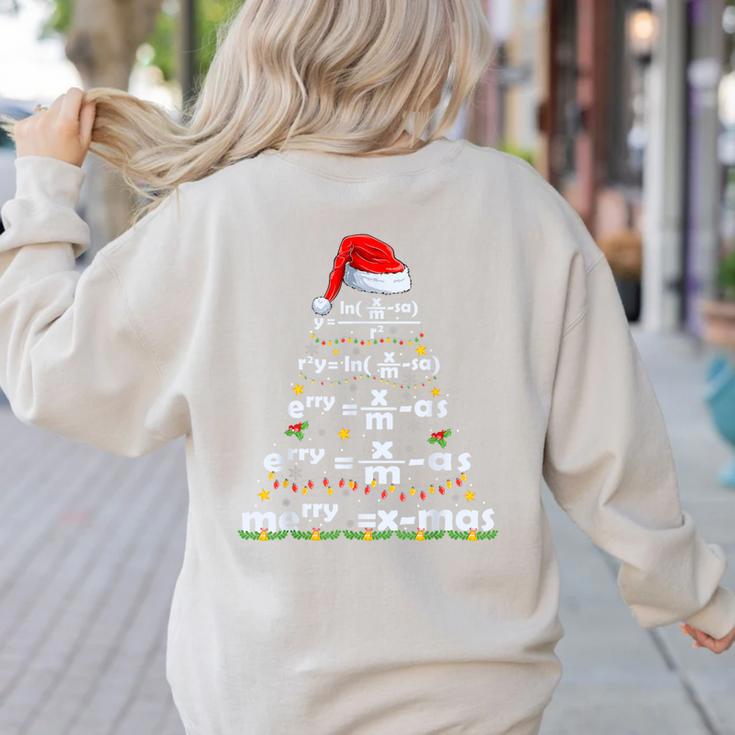 Math Equation Merry X-Mas Math Teacher Christmas Humor Men Women Kids Women's Sweatshirt Back Print