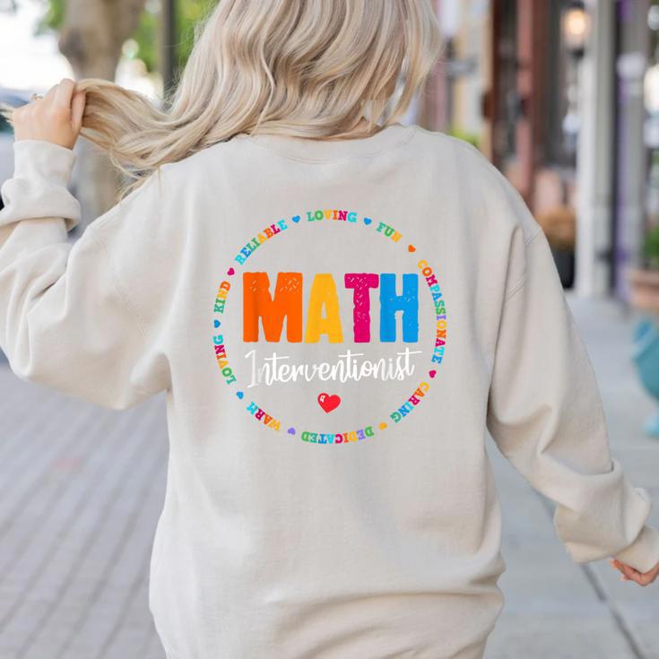Math Interventionist Teacher Coach Squad Mathematics STEM Women's Sweatshirt Back Print