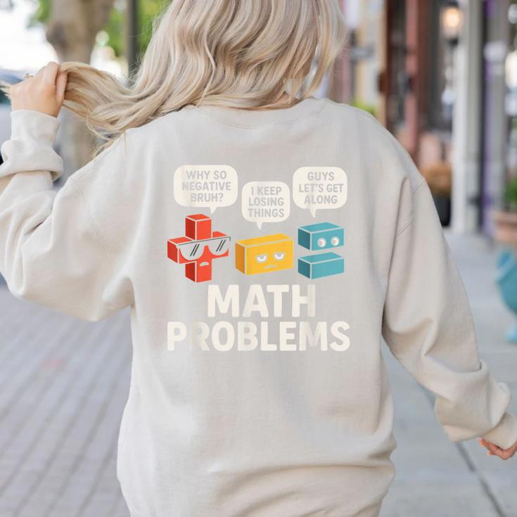 Math Problems Symbols Teacher Back To School Girl Boy Women's Sweatshirt Back Print