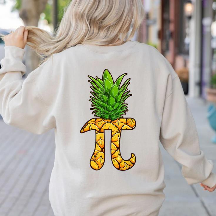 Math Teacher Hawaiian Shirts Pineapple Pi Day Symbol Women's Sweatshirt Back Print