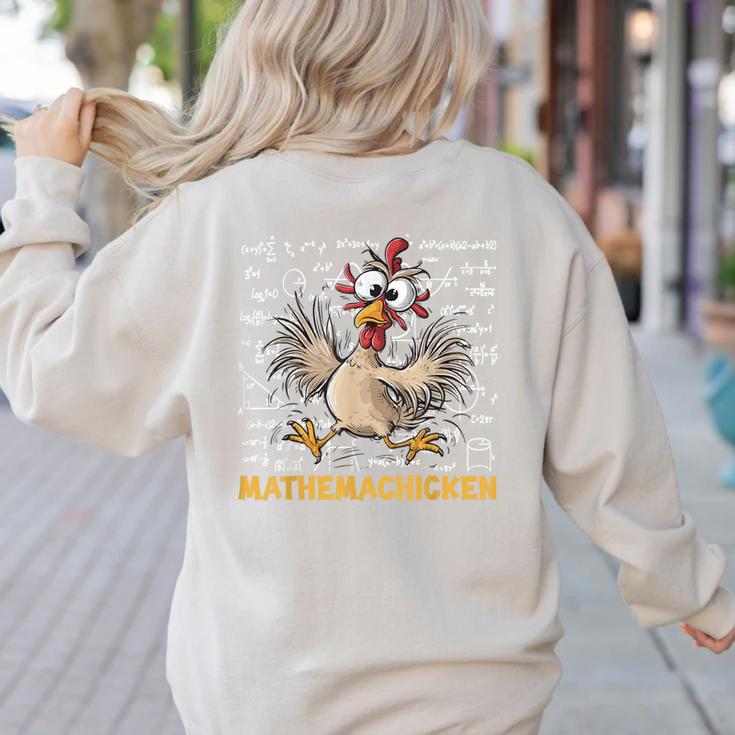 Mathemachicken Chicken Math Teacher Back To School Women's Sweatshirt Back Print
