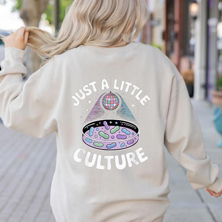 Microbiology Lab Love Culture Biology Teacher Lab Tech Women's Sweatshirt Back Print