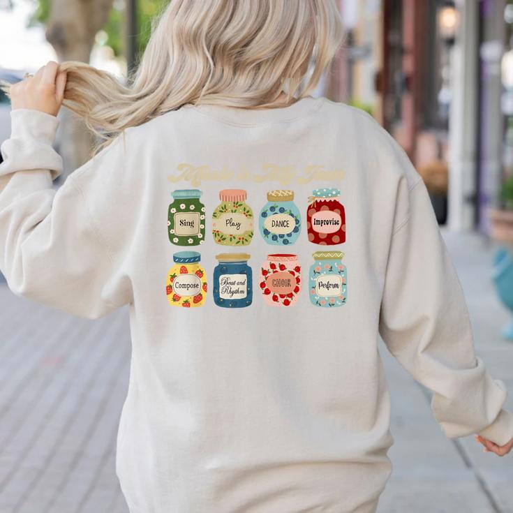 Music Is My Jam Back To School Music Teacher Specials Team Women's Sweatshirt Back Print