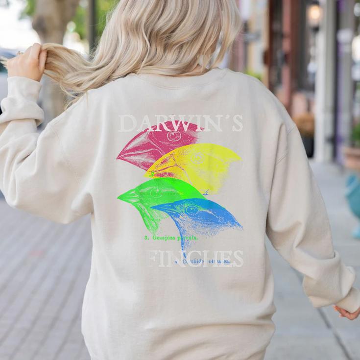 Nerdy Darwin's Finches Evolution Science Biology Teacher Women's Sweatshirt Back Print