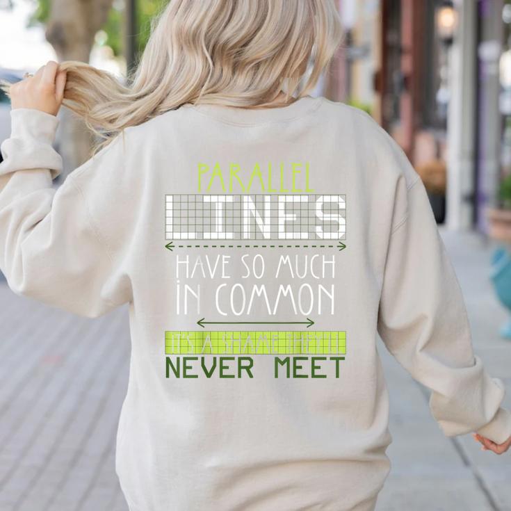 Nerdy Math Lovers Geometry Pun Mathematics Teachers Women's Sweatshirt Back Print