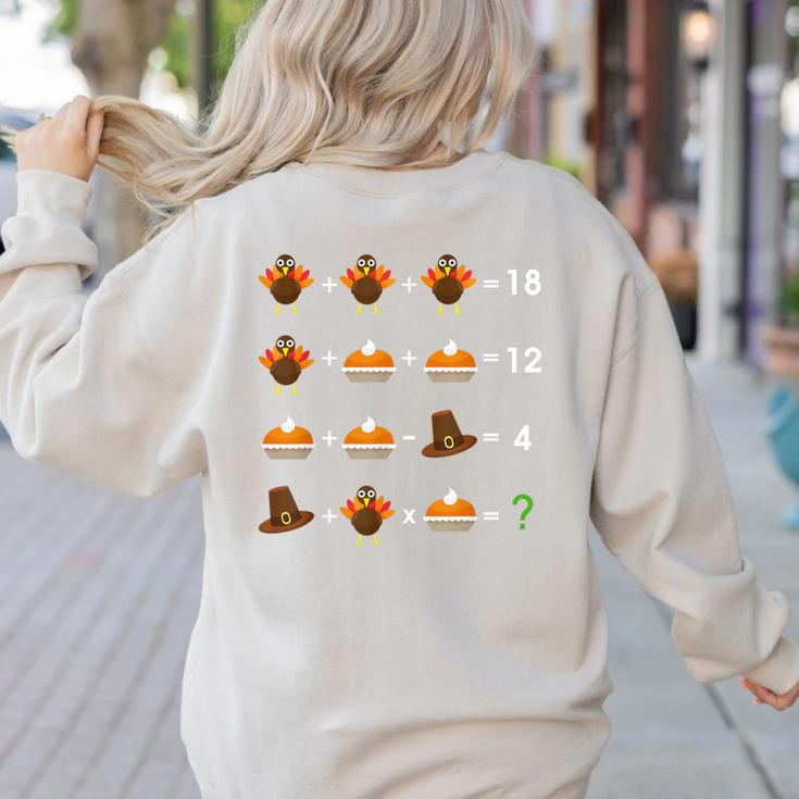 Order Of Operations Thanksgiving Quiz Math Teacher Women's Sweatshirt Back Print