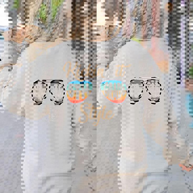 P41l Retro Kickin It 5th Grade Style Teacher Back To School For Men Women Girls Kids Women&#x27;s Sweatshirt Back Print