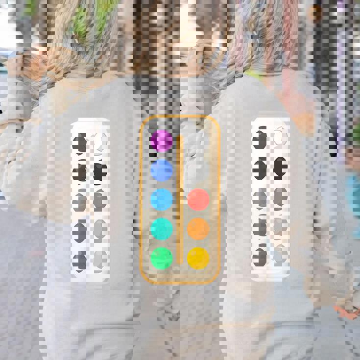 Paint Palette ArtSet Halloween Costume For Teachers Students For Men Women Kids Women&#x27;s Sweatshirt Back Print