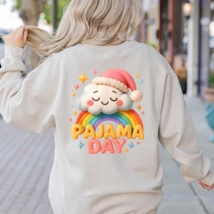 Pajama Day School Spirit Week Sleepy Cloud Teacher Student Women's Sweatshirt Back Print