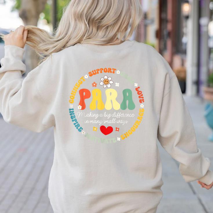 Paras Make It Possible Paraprofessional Teacher Assistant Women's Sweatshirt Back Print